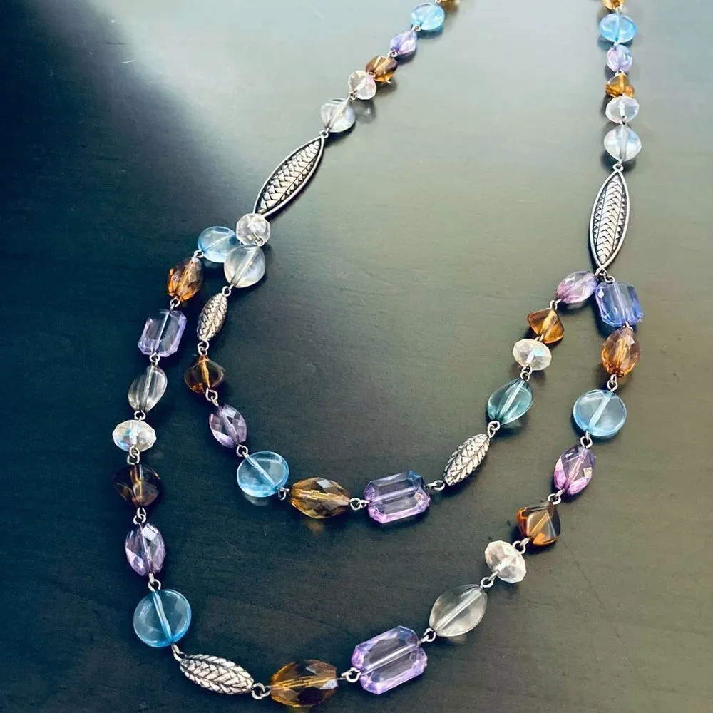 Silver Pastel Beaded Necklace